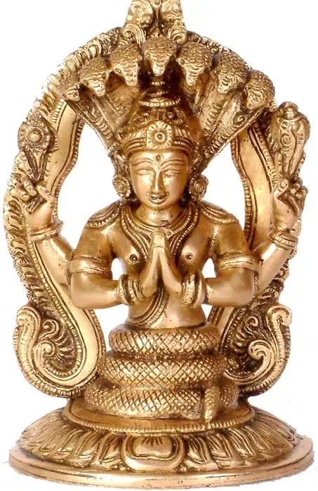 7" Patanjali Statue in Brass | Handmade Patanjali Idol | Made in India