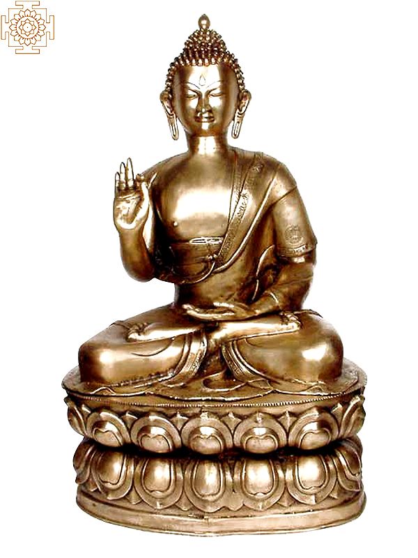 39" Large Size The Blessing Buddha In Brass | Handmade | Made In India