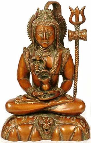 9" Meditating Shiva In Brass | Handmade | Made In India