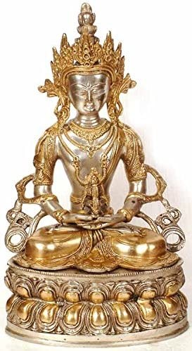 14" Tibetan Buddhist Deity Amitabha  In Brass | Handmade | Made In India