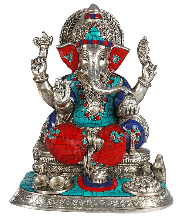 13" Lord Ganesha In Brass | Handmade | Made In India