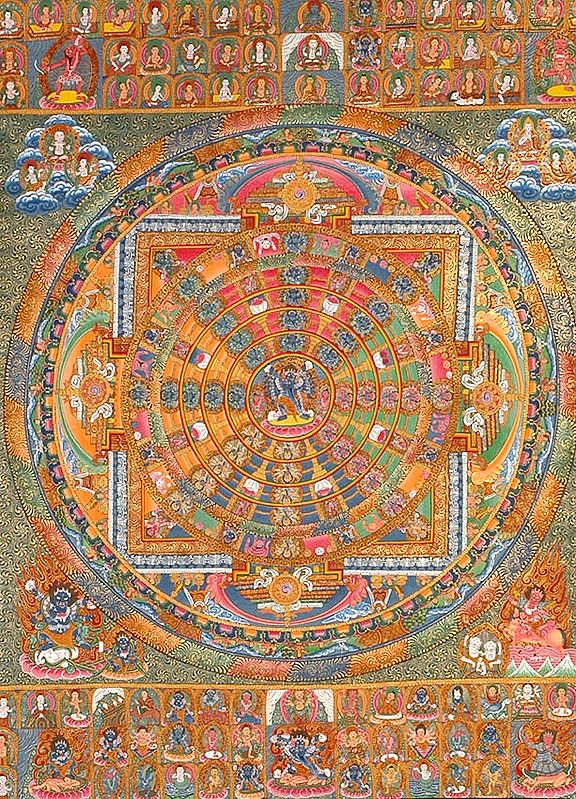 A Large Mandala of Paramasukha Chakrasamvara in Yab Yum