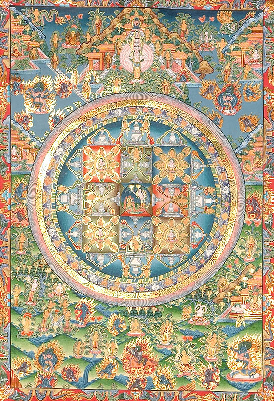 A Rare Mandala of Mayadevi and Buddhas with the Episodes from the Life of Shakyamuni