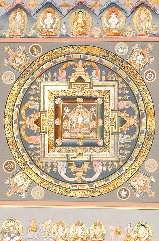 A Rare Mandala of Six-armed Avalokiteshvara