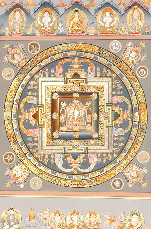 A Rare Mandala of Six-armed Avalokiteshvara