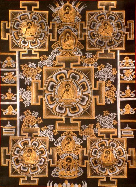 Black Mandala of Gautam Buddha