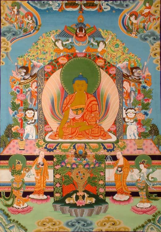 Buddha Seated on the Six Ornament Seat of Enlightenment