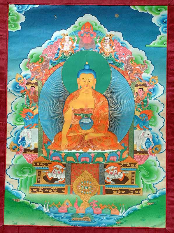 Buddha Seated on The Six-Ornament Throne of Enlightenment