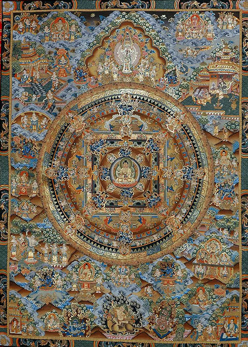 Buddha Shakyamuni Large Mandala with the Scenes from His Life