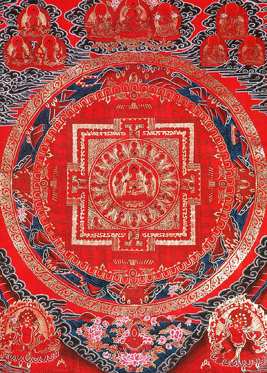Buddha Shakyamuni Mandala - Red Thangka
