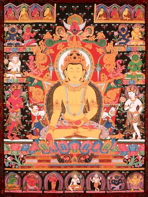 Dhyani Buddha Ratnasambhava with the Eight Bodhisattvas