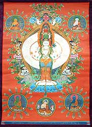 Eleven-Headed Thousand Armed Avalokiteshvara and the Six-Ornaments of
Enlightenment