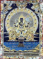 Four-Armed Avalokiteshvara, or Shadakshari Lokeshvara, also known as Chenrezi