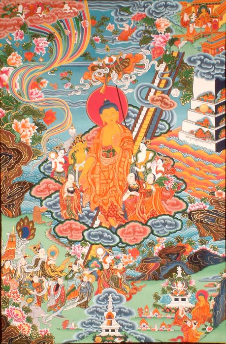 Gautam Buddha Descends from Heaven