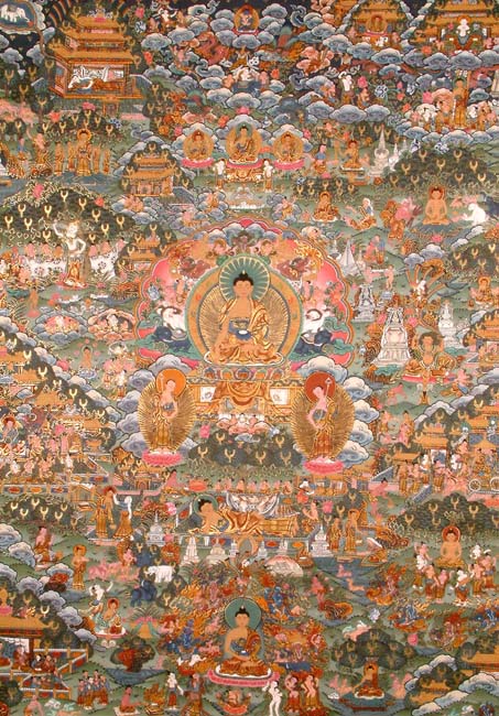 Gautam Buddha with Scenes from His Life