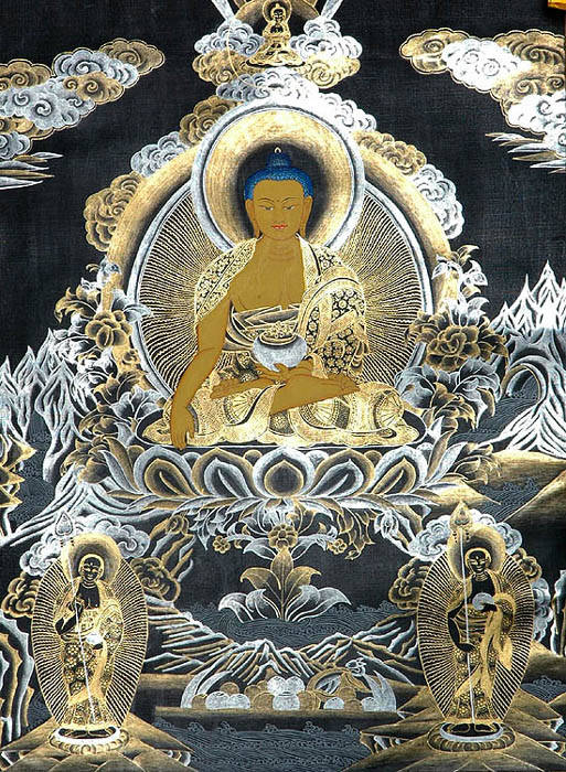 Gautama Buddha with His Two Chief Disciples Shariputra and Maudgalyayana