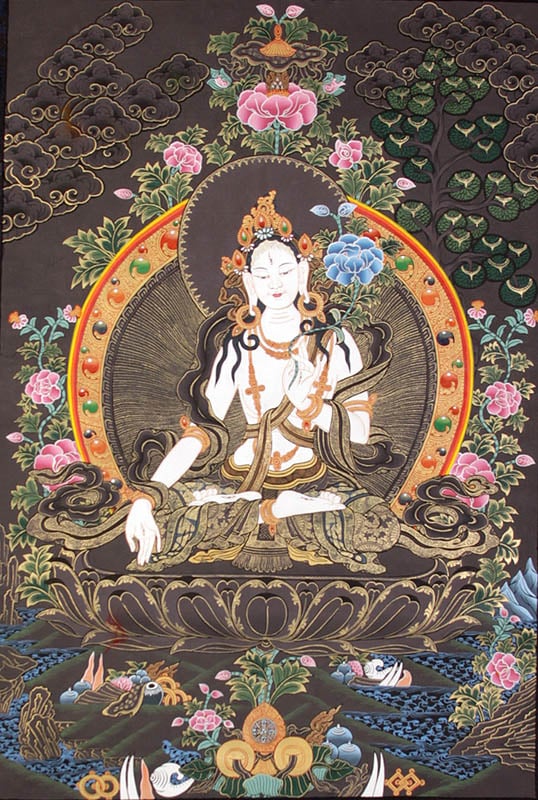 Goddess White Tara Who Blesses Long Life to Her Devotees