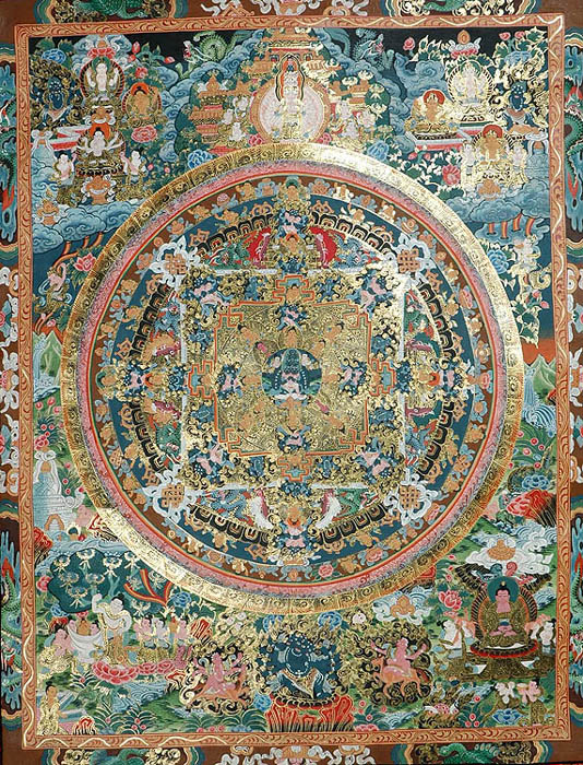A Large and Complex Mandala of Fourteen-Armed Heruka Father-Mother