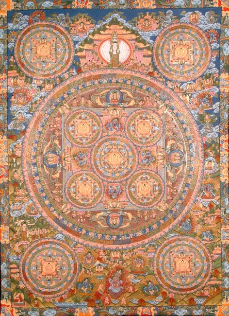 Mandala of Gautam Buddha in the Dharmachakra Mudra