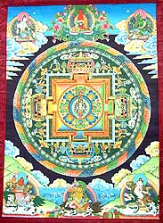Mandala of Sahsrabhuja Lokeshvara and the Four Dhyani Buddhas