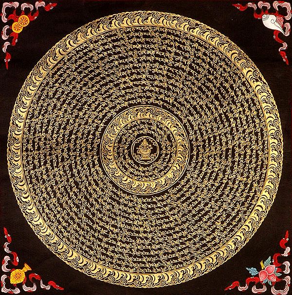 Mandala of Vase (Ashtamangala) with Syllable Mantra