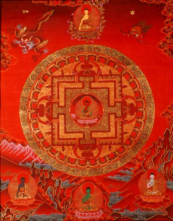 Red Mandala of Gautam Buddha