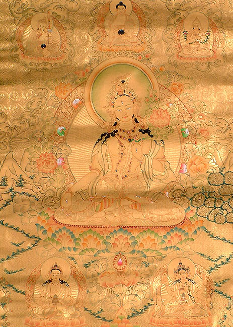 Sapta-lochani Tara (Seven-Eyed Goddess Tara in 24 Karat Gold)