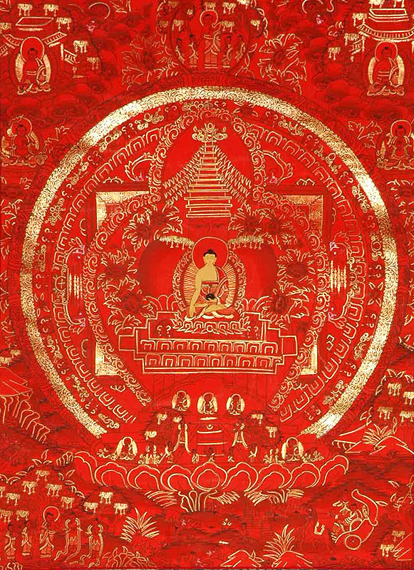 Svayambhunath Stupa Mandala with The Buddha in Centre