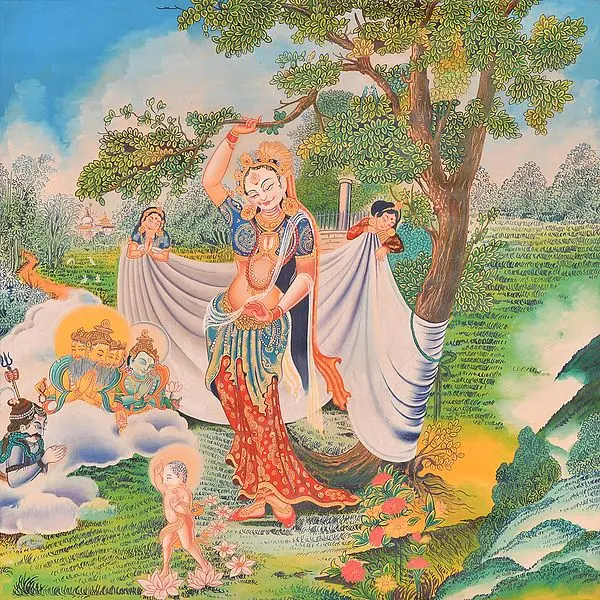 Maya Devi and Buddha's Birth (Tibetan Buddhist)