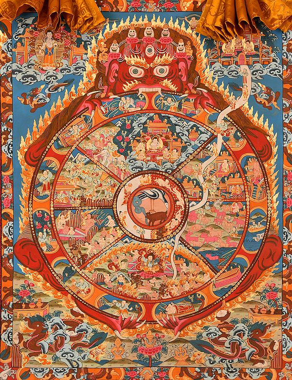 Tibetan Buddhist Large Size Wheel of Life (Srid pahi hkhor lo)