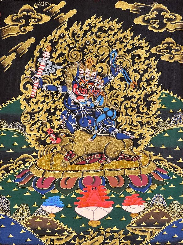 Dharmaraja Yama with Yami (Tibetan Buddhist)