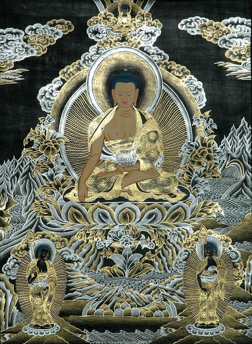 The Buddha Shakyamuni with His Chief Disciples Sariputra and Maudgalyayana