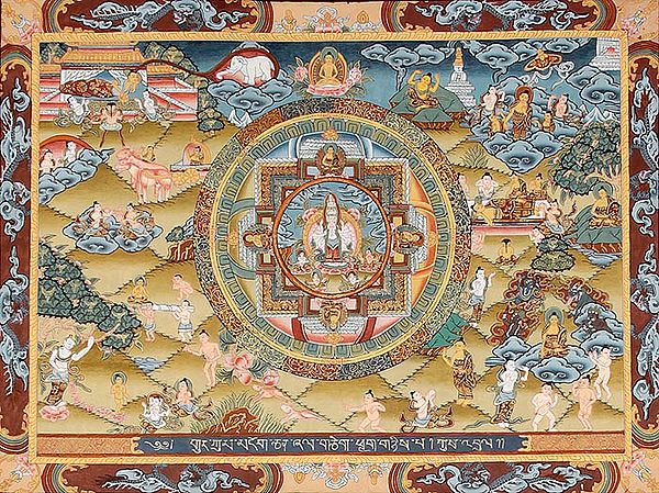Thousand Armed Avalokiteshvara Mandala with the Scenes from the Life of Buddha
