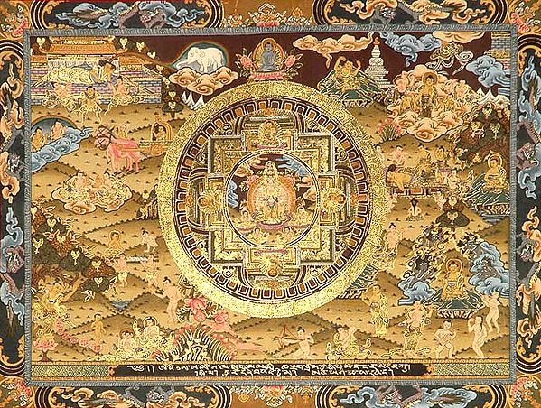 Thousand-Armed Avalokiteshvara Mandala and the Scenes from the Life of Buddha