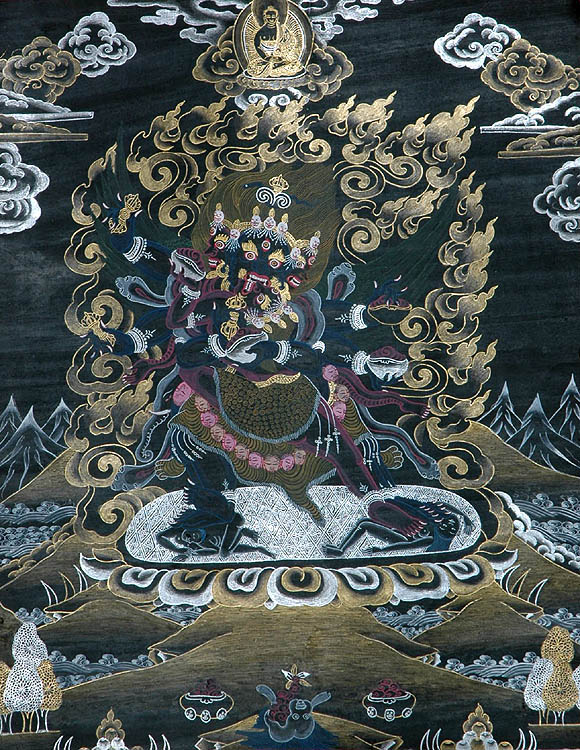 Three-Faced Wrathful Vajrapani Father-Mother
