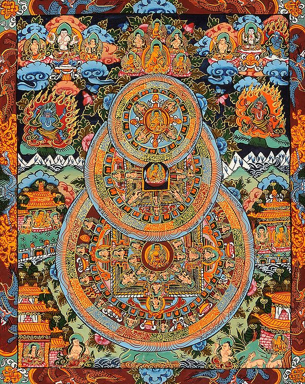 Triple Mandalas of Gautam Buddha (Tibetan Buddhist)