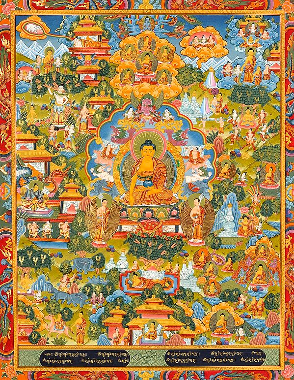 Life of Buddha Tibetan Thangka Painting