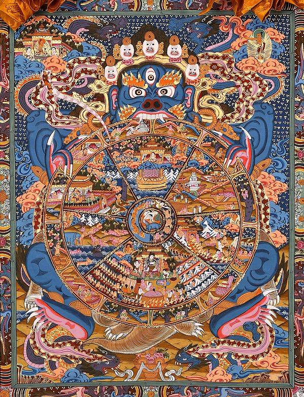 buddhism tibetan wheel of life with food