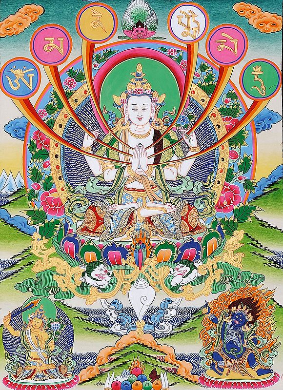Chenrezig (Four-Armed Avalokiteshvara): Tibetan Buddhist Deity