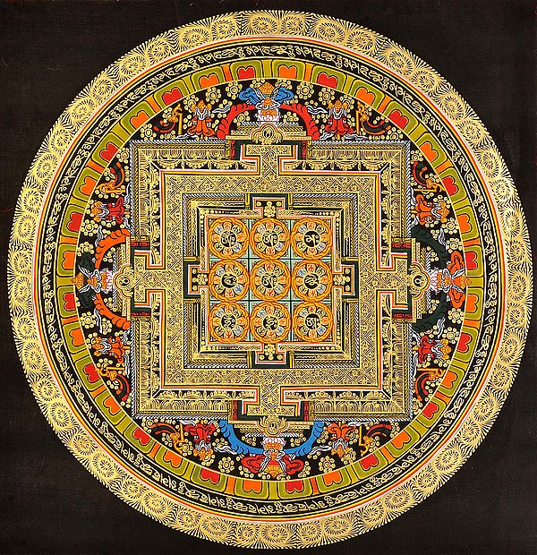 Tibetan Buddhist Syllable Mantra Mandala