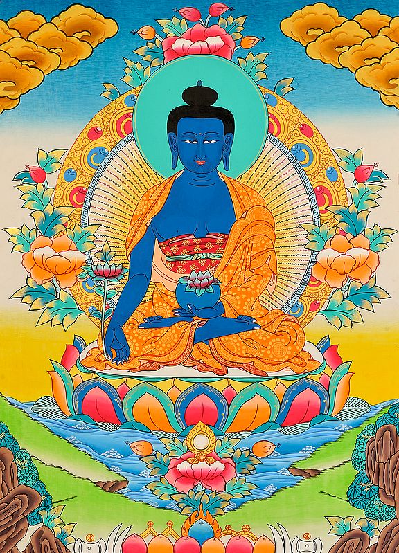 Tibetan Buddhist God Bhaishajyaguru - The Medicine Buddha