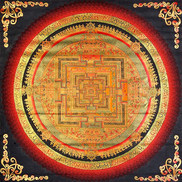 Tibetan Buddhist Large Mandala of Kalachakra