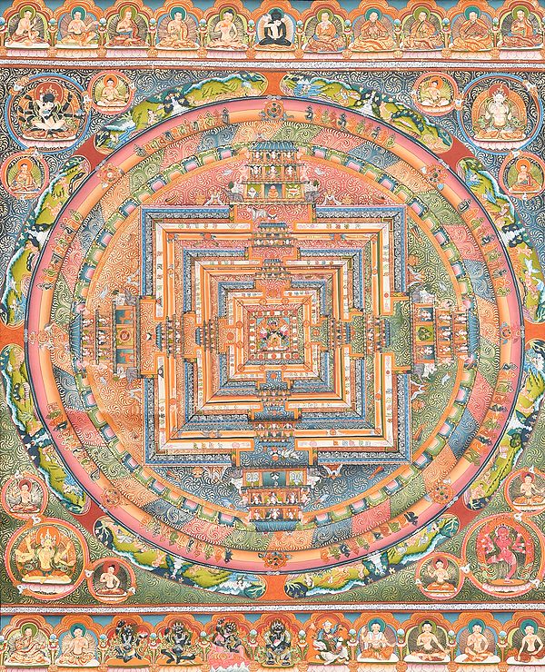Superfine Tibetan Buddhist Mandala of Kalachakra (Museum Quality)