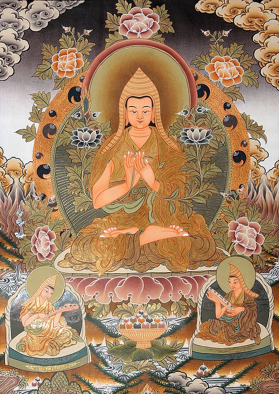 Pundit Tsongkhapa with His Chief Disciples Gyaltsab Je and Khedrup Je