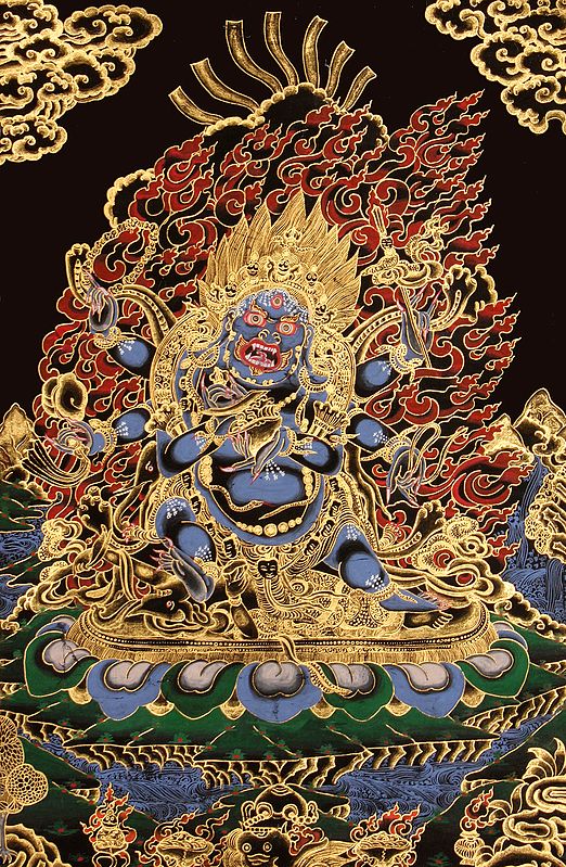 The Six-Armed (Shadbhuja) Mahakala (mGon po phyag drug pa) -Tibetan Buddhist