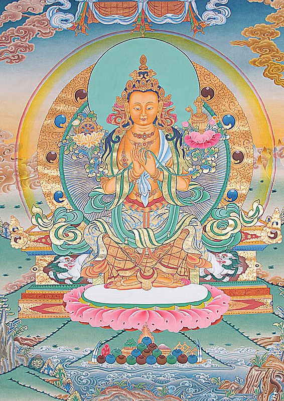 Tibetan Buddhist - Future Buddha Maitreya (Super Large Thangka)