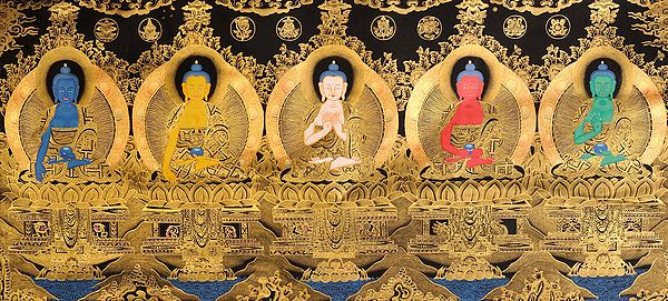 Five Dhyani Buddhas -Tibetan Buddhist Deity