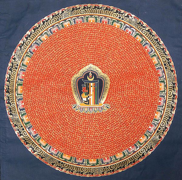 The Ten Powerful Syllables of The Kalachakra Mantra Mandala (Large Thangka)