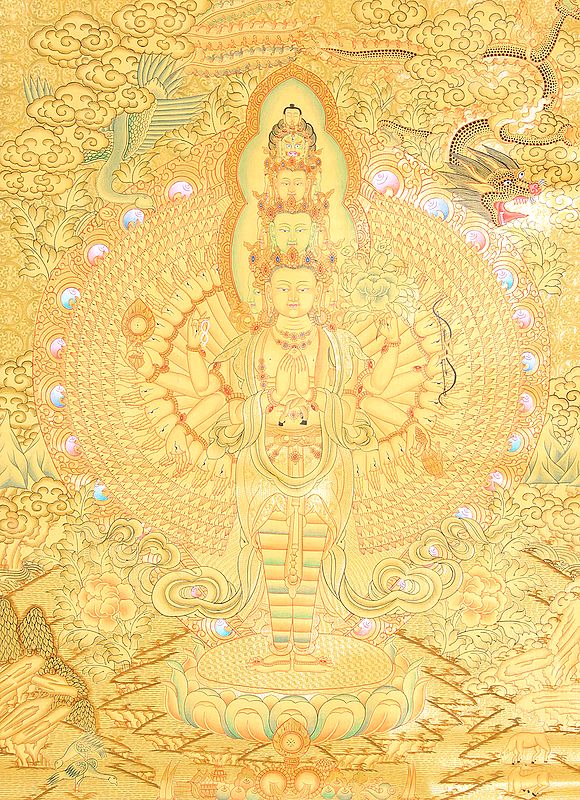 Golden Eleven-Headed Thousand Armed Avalokiteshvara