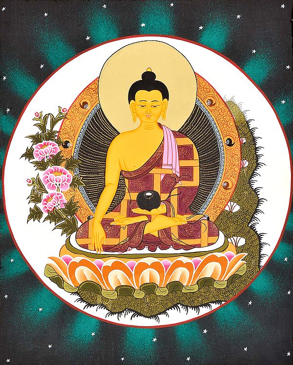 Shakyamuni As Bhaishajyaguru (The Medicine Buddha) -Tibetan Buddhist